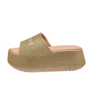 bebe Ploffy Women Slide-23215-ShinyGold Glitter