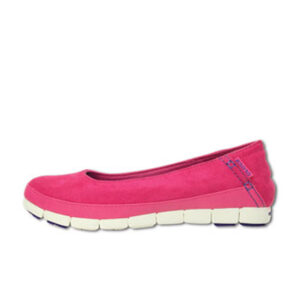Crocs Stretch Sole Microsuede Flat Candy Pink White